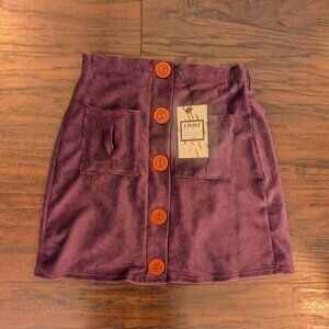 *5/$25* Girl's Purple Button Front Soft Corduroy Skirt - Size 9/10
